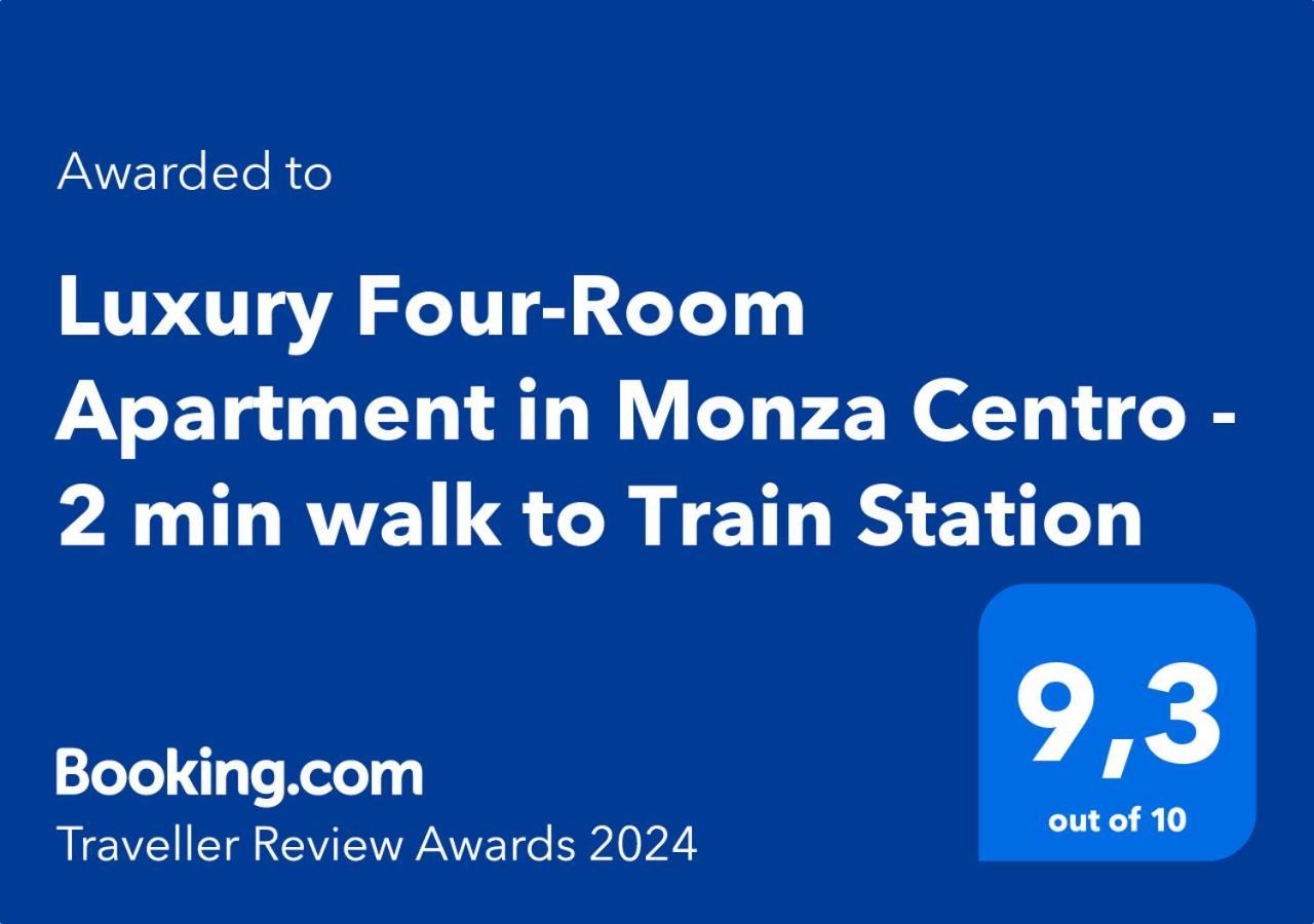 Luxury Four-Room Apartment In Monza Centro - 2 Min Walk To Train Station Bagian luar foto